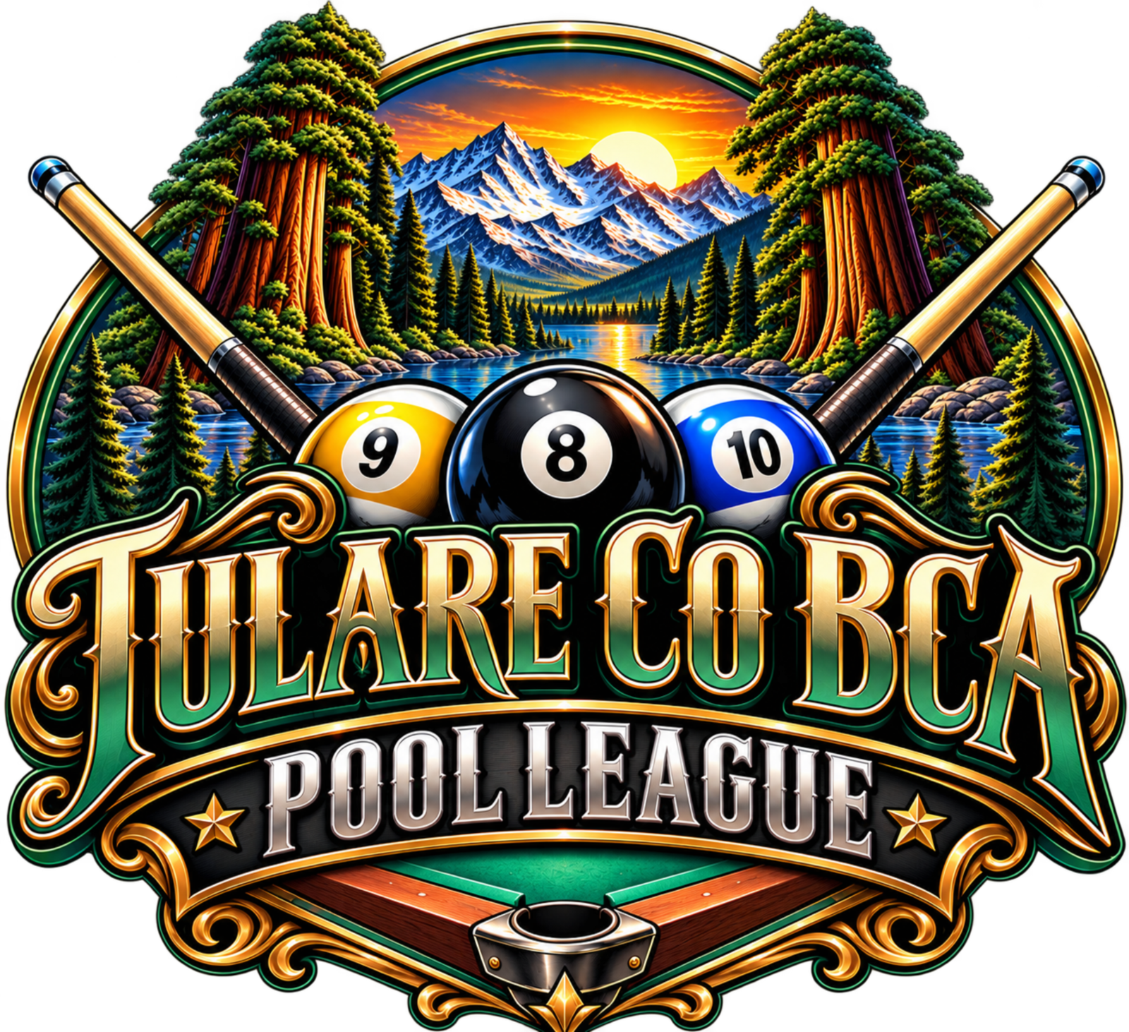 The Tulare Co BCA Pool League Logo